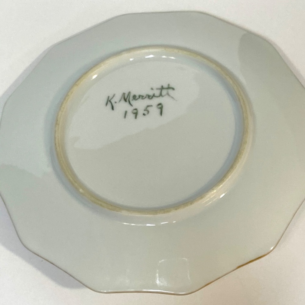 Vintage Hand-painted Teacup & Dish, Signed - Picture 10 of 10